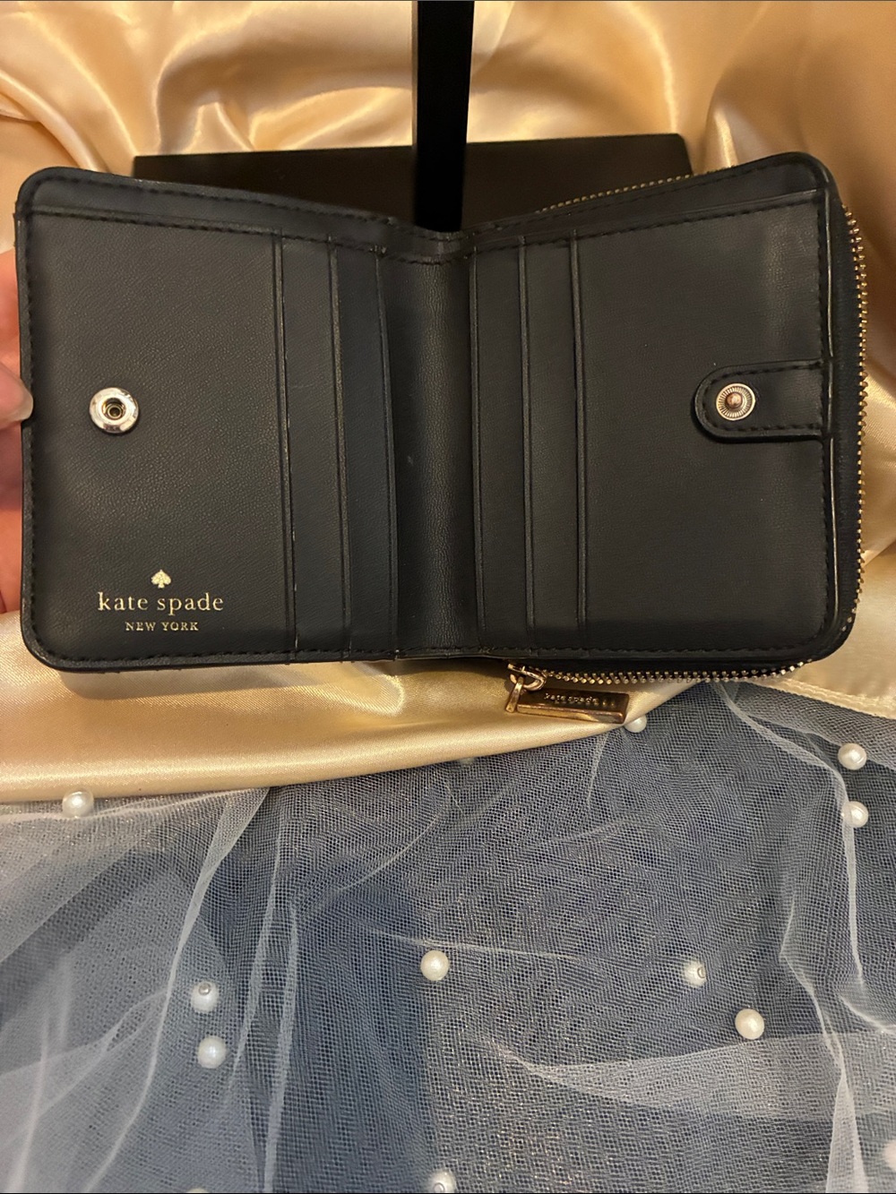 kate spade Black Quilted Leather Zip Wallet - Picture 2 of 6